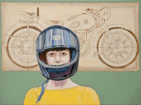 Maia And The Motorbike 18x24in